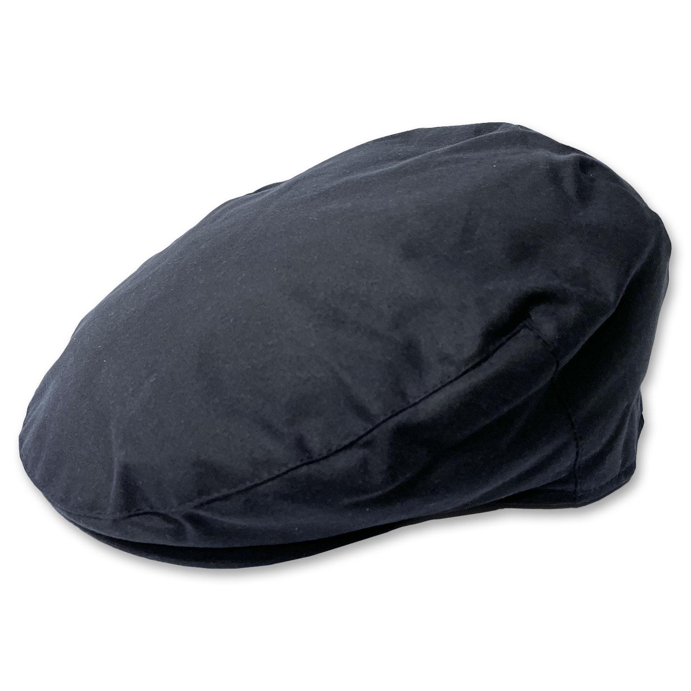 Failsworth Waxed Cotton Waterproof Flat Cap (Navy)