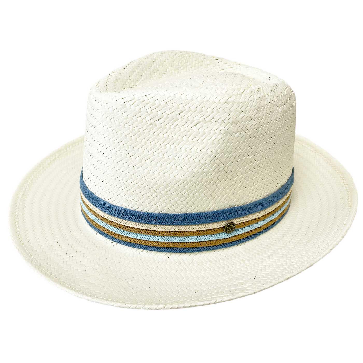 FAILSWORTH Monaco Retro 20s Toya Straw Bleach Fedora Hat