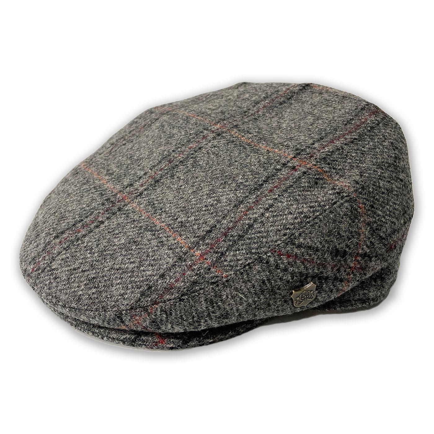 Newbury Failsworth Windowpane Check Flat Cap (G/R)