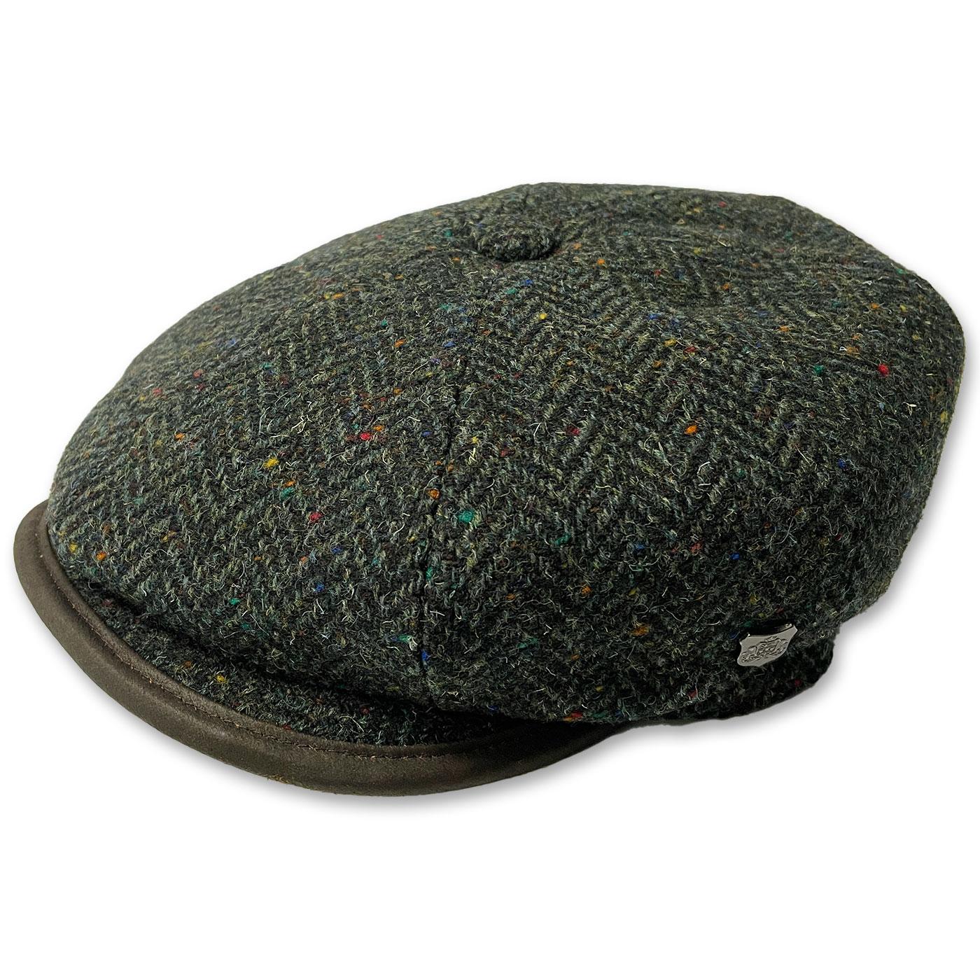 Shelby Failsworth Tweed Herringbone Bakerboy Cap G