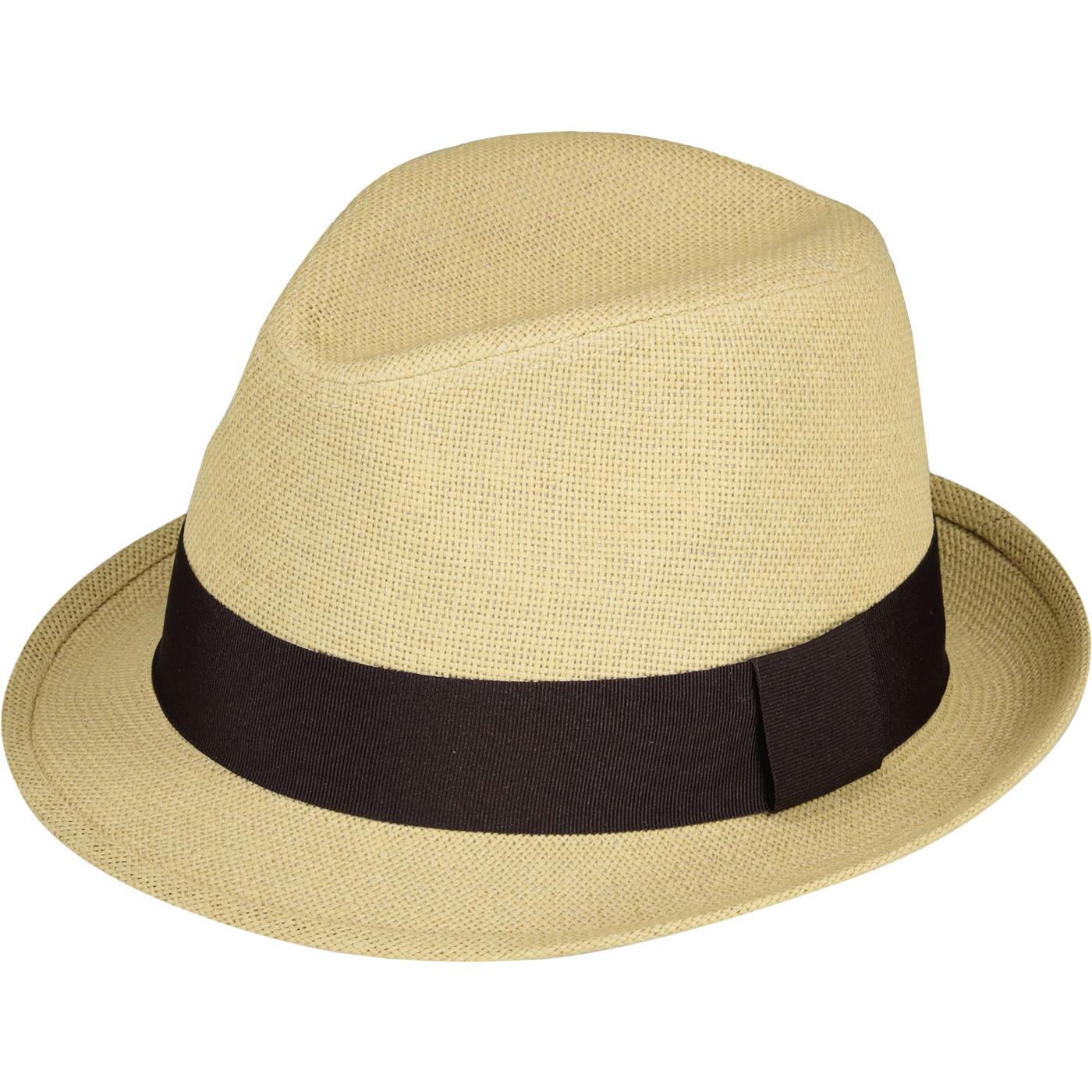 FAILSWORTH Retro 70s Paperstraw Trilby Hat