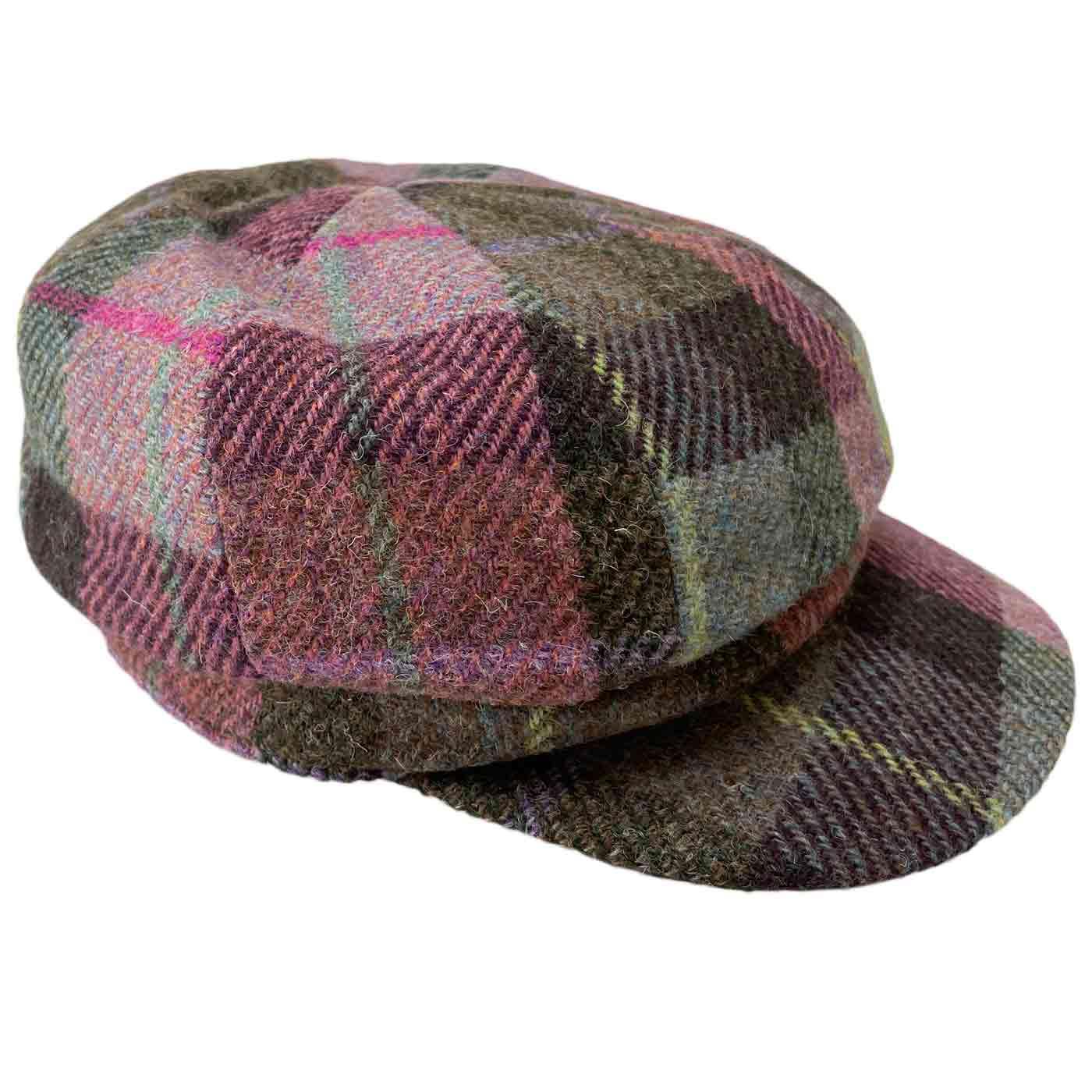 Failsworth Harris Tweed Multi Check Bakerboy Cap G