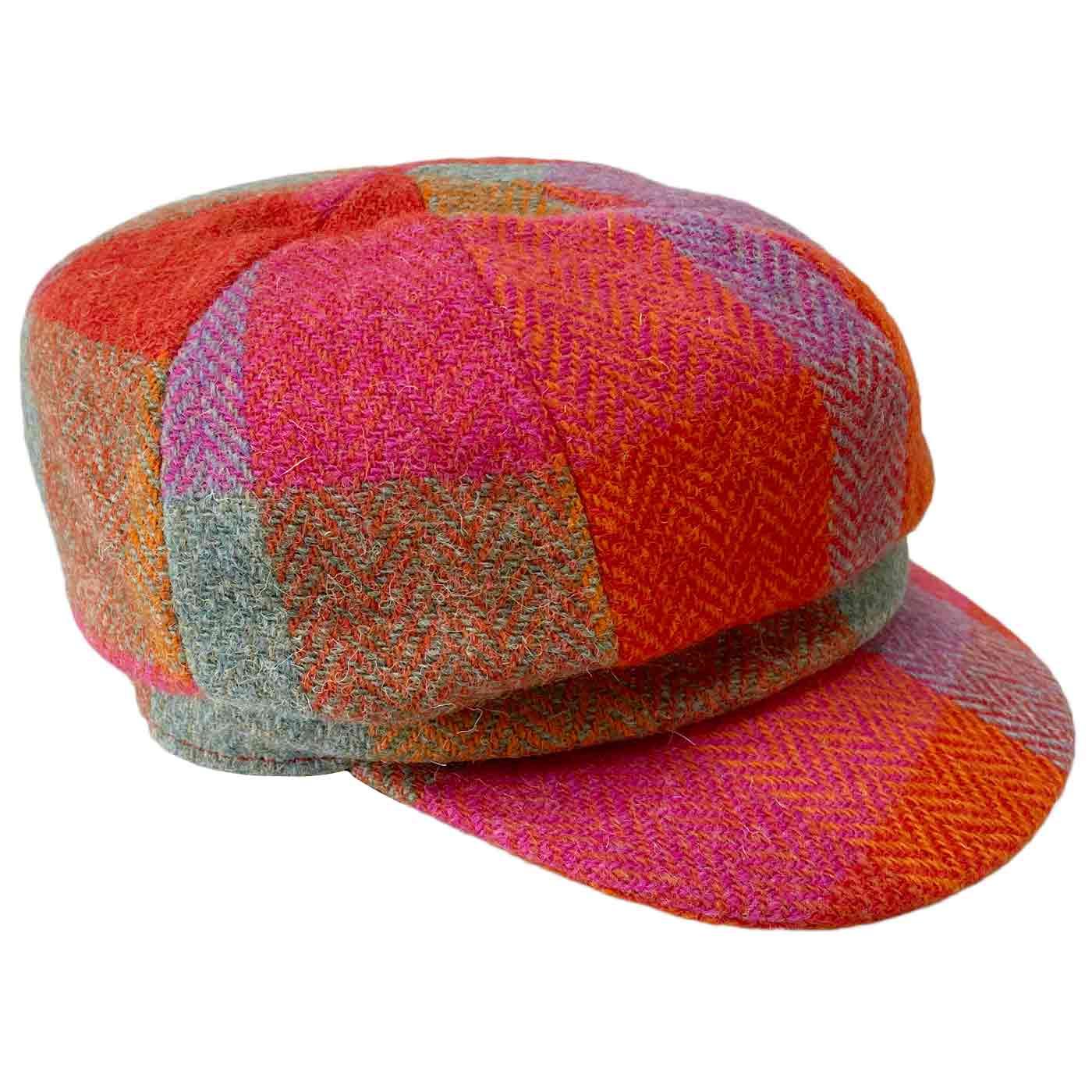 Failsworth Harris Tweed Multi Check Bakerboy Cap O