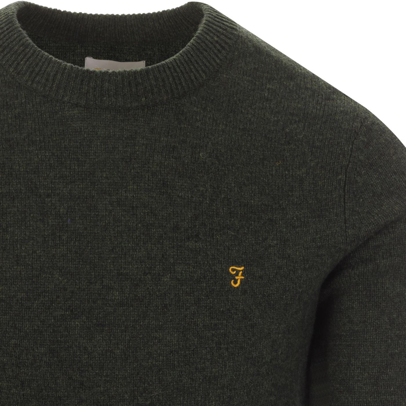 Birchall FARAH Retro Mod Lambswool Jumper in Evergreen
