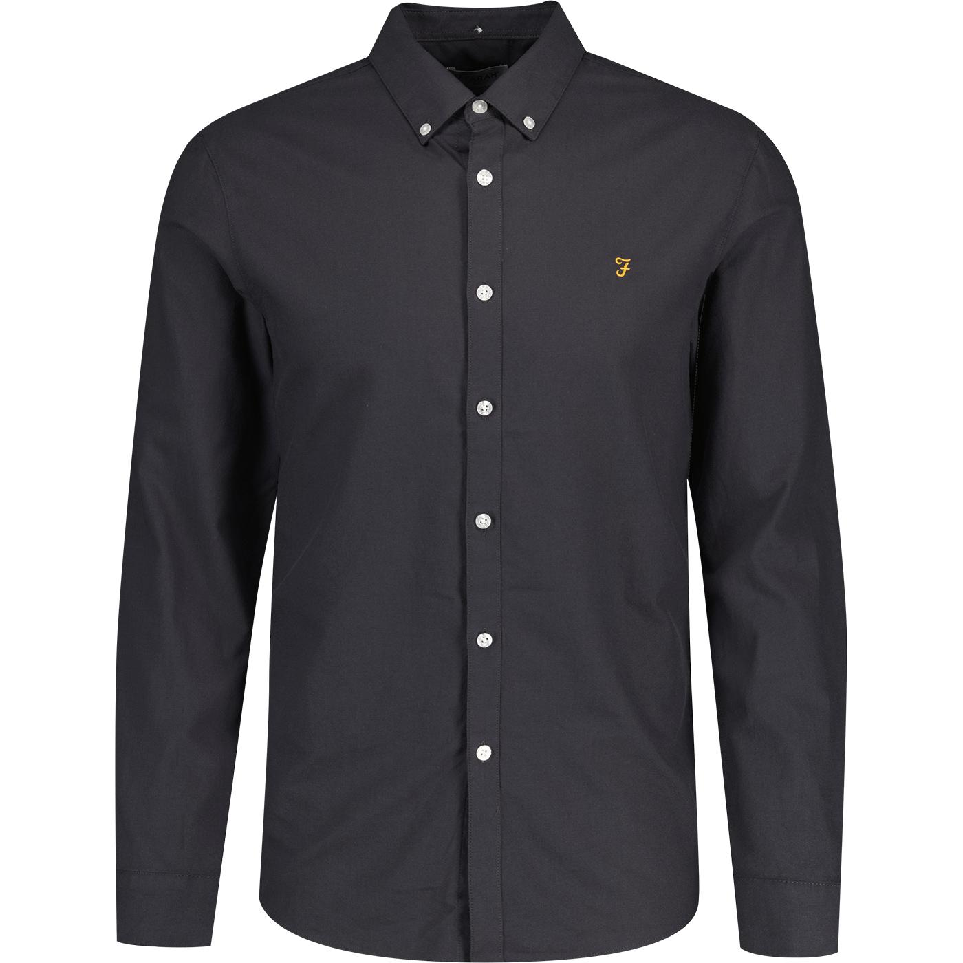 Farah Brewer Mod Slim Fit Oxford Button Down L/S Shirt in Grey