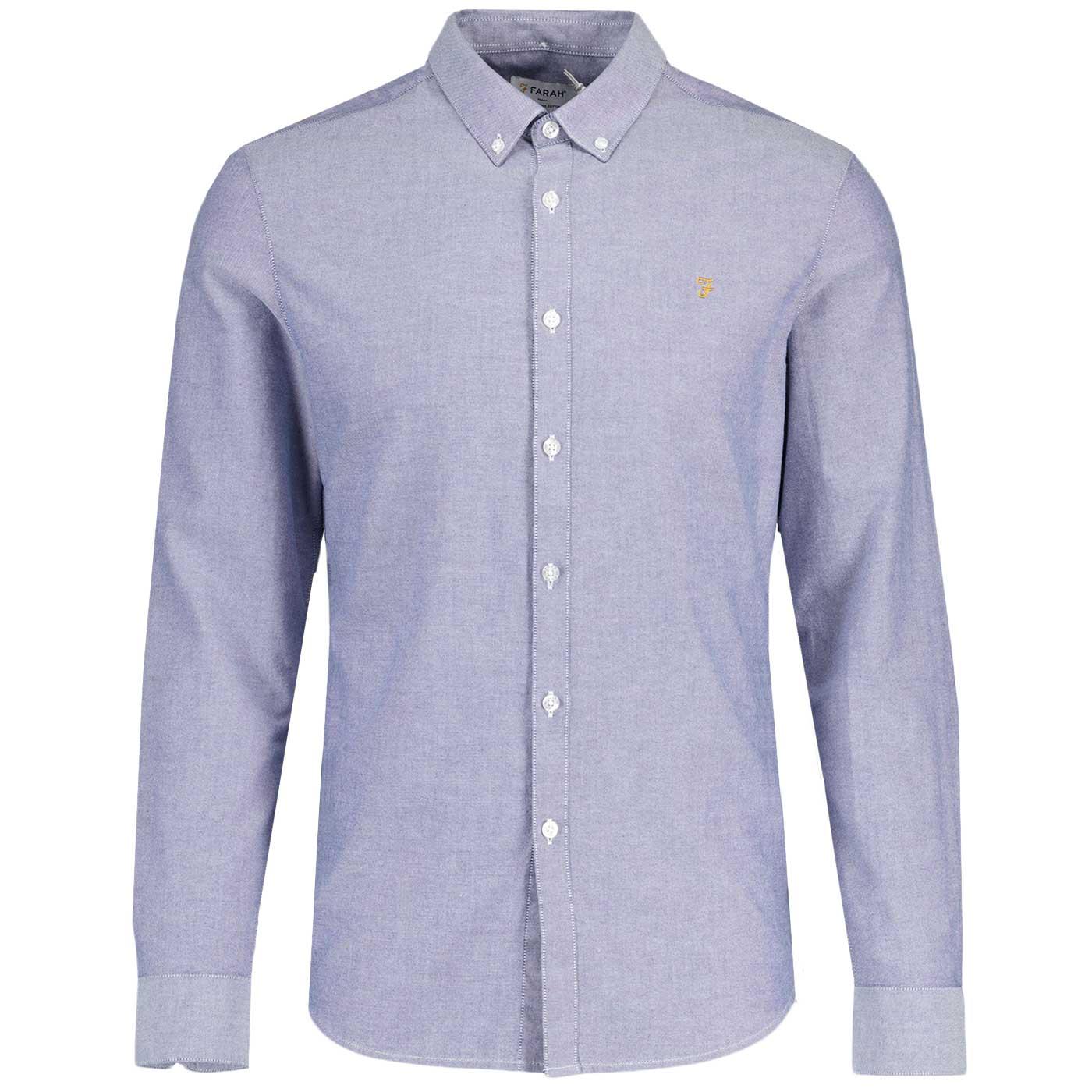 Brewer Farah Mod Slim Fit Organic Oxford Shirt DB