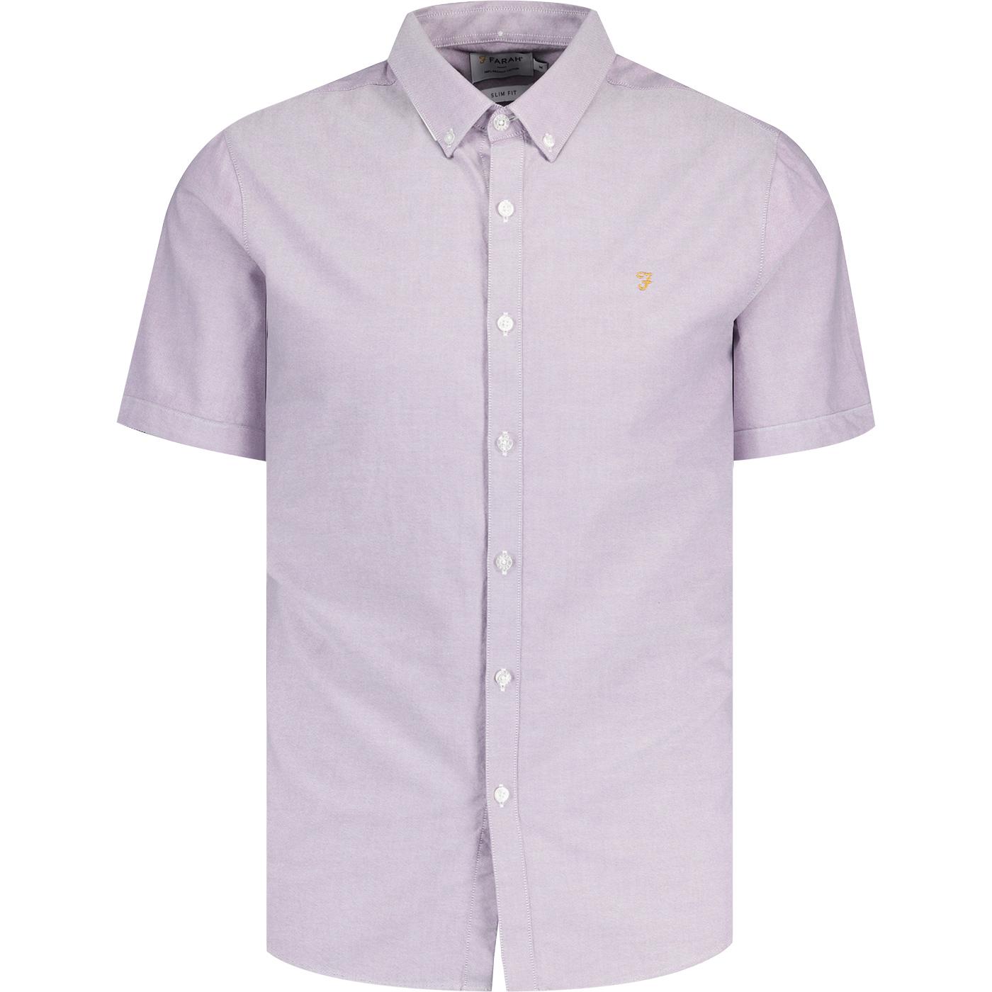 Brewer Farah Retro Mod S/S Oxford Shirt Purple
