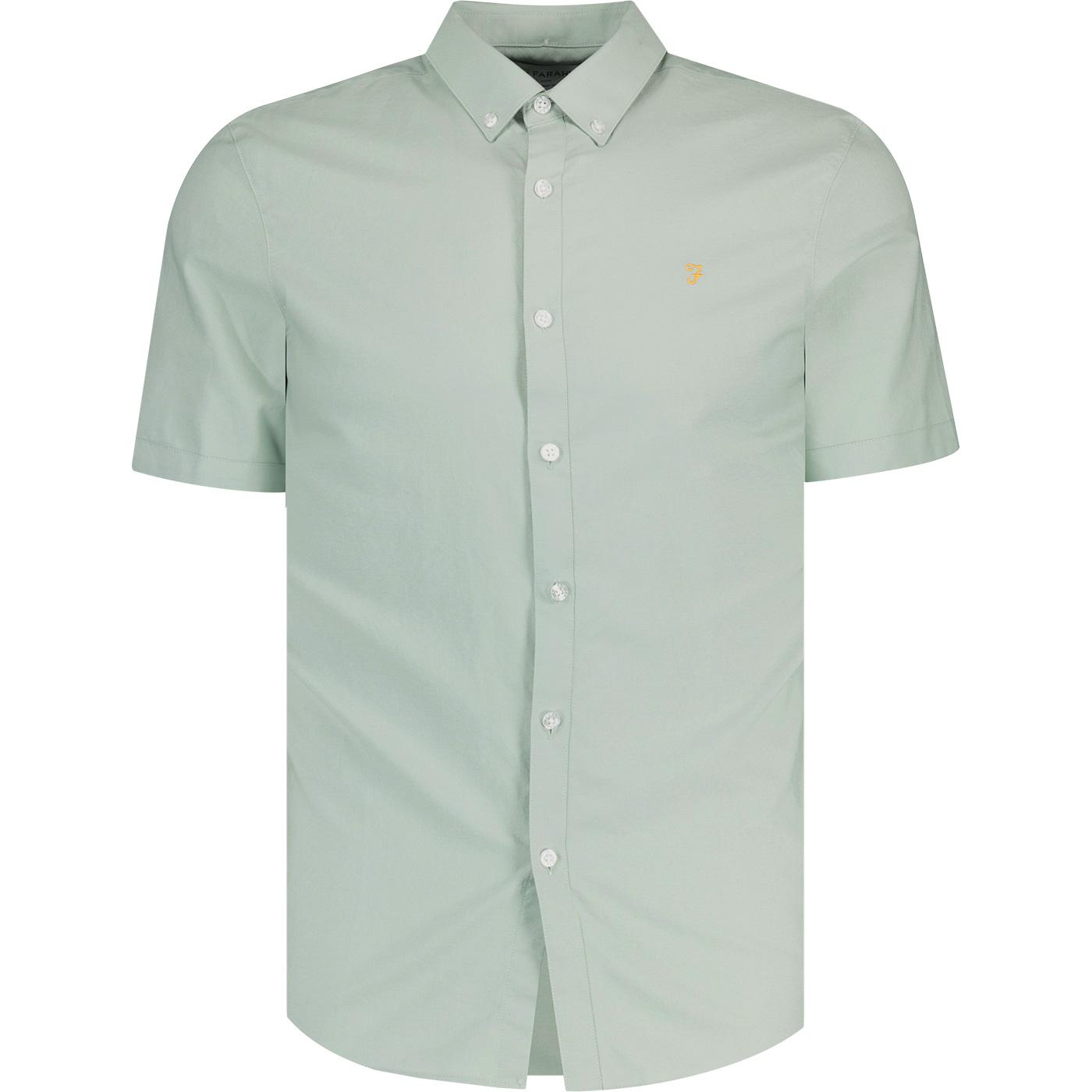 Brewer Farah Retro Mod S/S Oxford Shirt Green