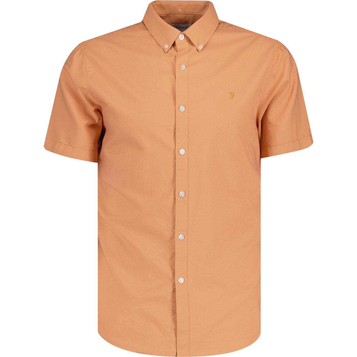 Brewer Farah Retro Mod S/S Oxford Shirt Mandarin