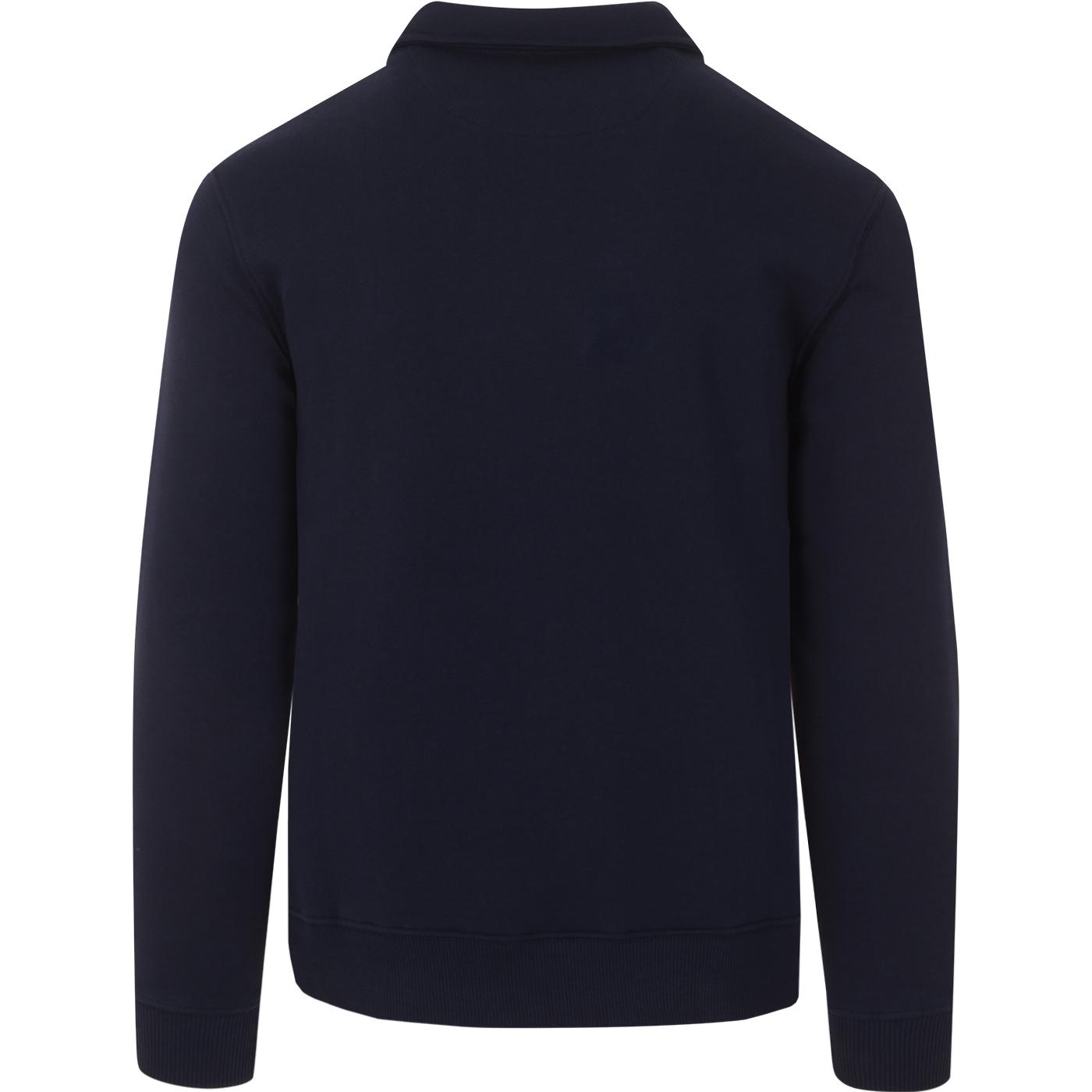 FARAH California Mod Stripe Panel Polo Sweatshirt in Yale