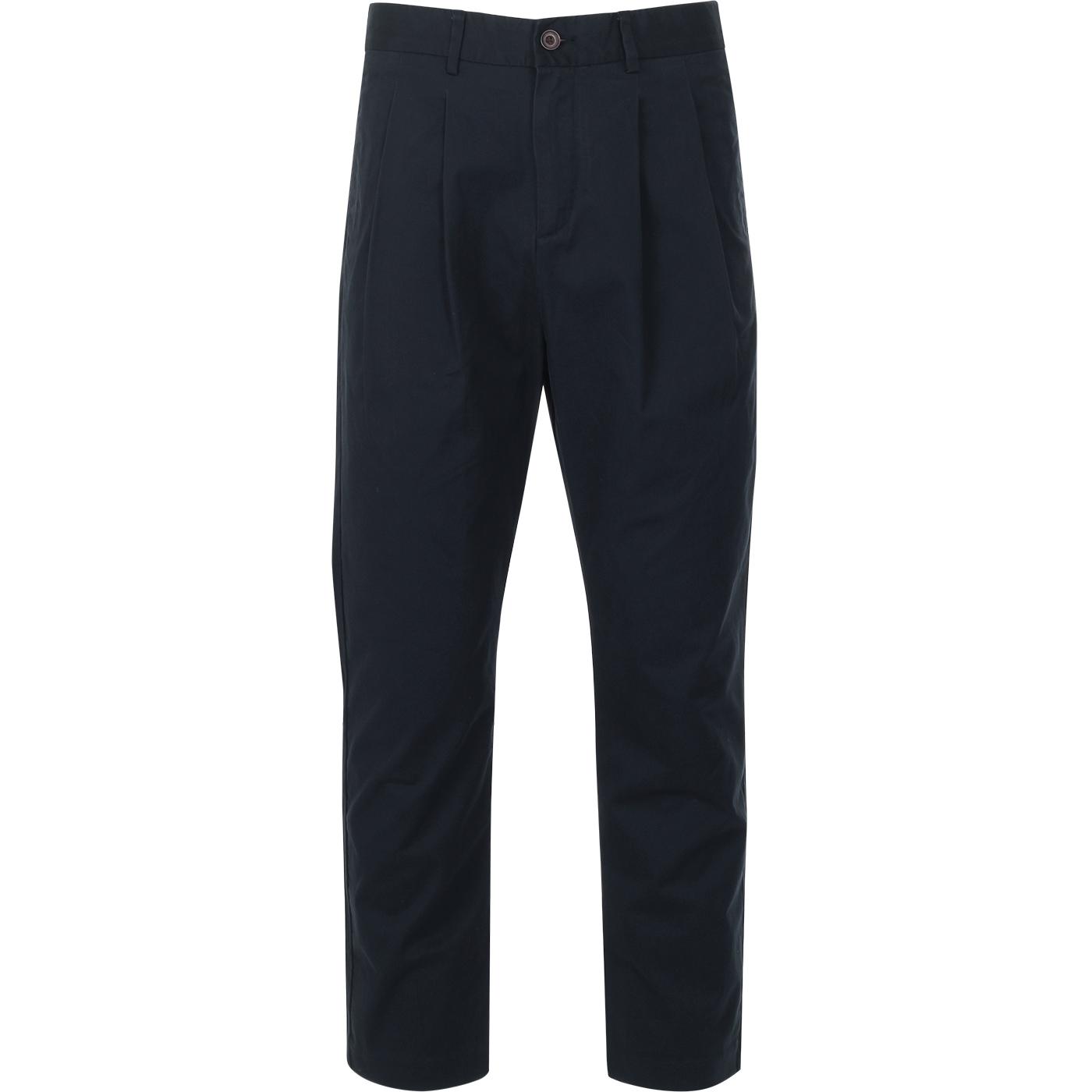 FARAH 100 Casey Retro 60s Archive Chino Trousers in Navy