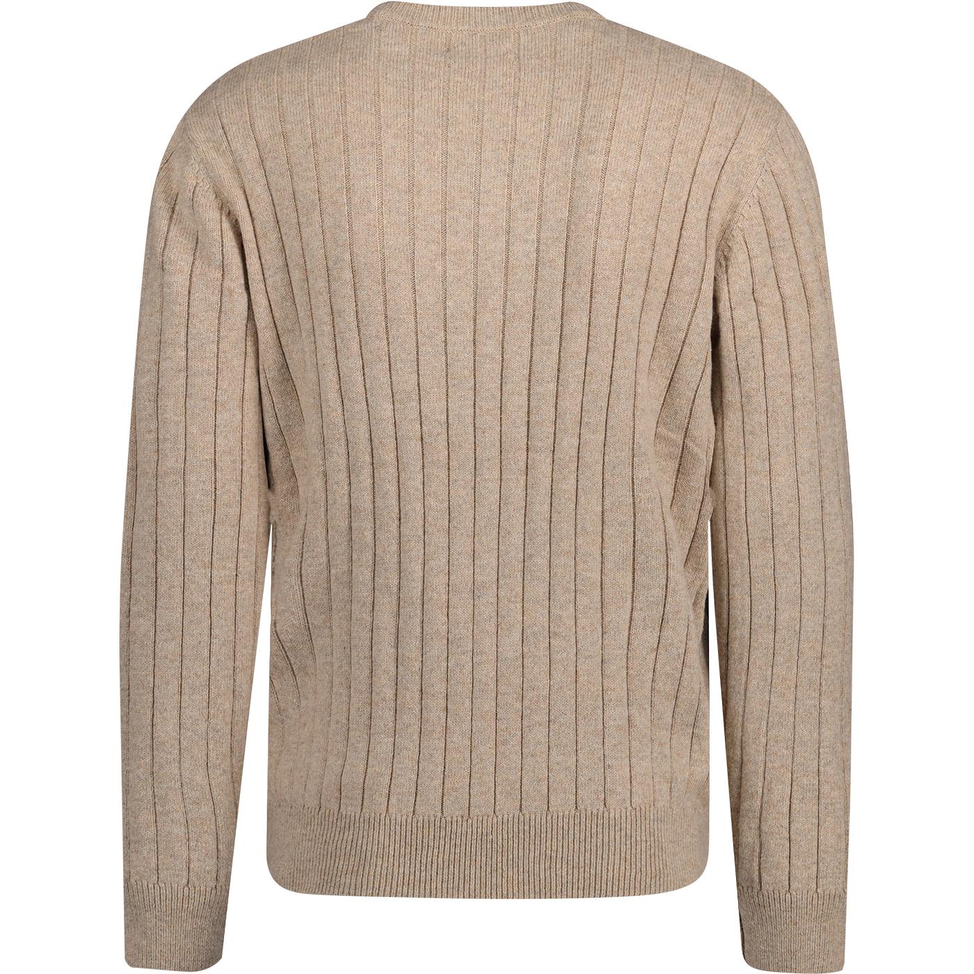 Chalmers Farah Vintage Crew Neck Sweater in Straw Beige