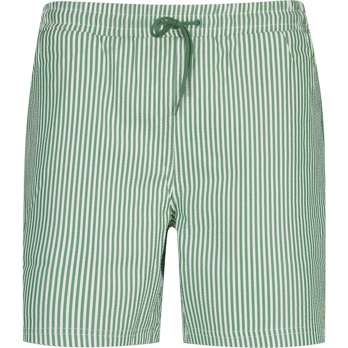 Colbert FARAH Retro Seersucker Stripe Swim Shorts