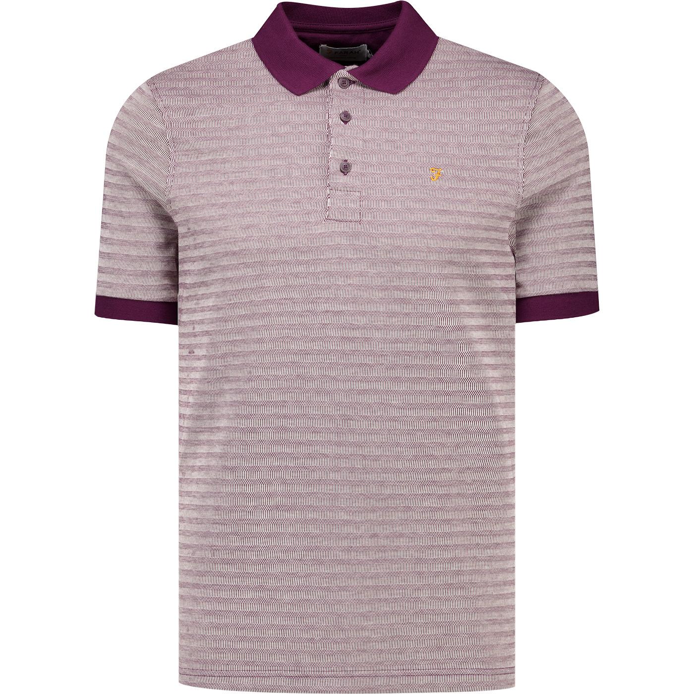 Cotham Farah Retro Jacquard Stripe Polo Shirt B