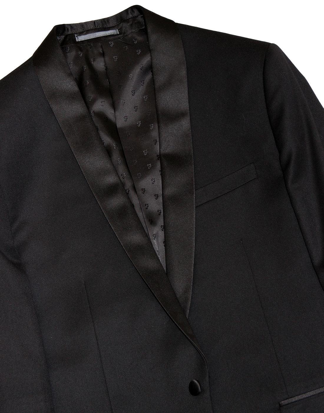 FARAH VINTAGE 1960s Retro Shawl Collar Dinner Suit - Black
