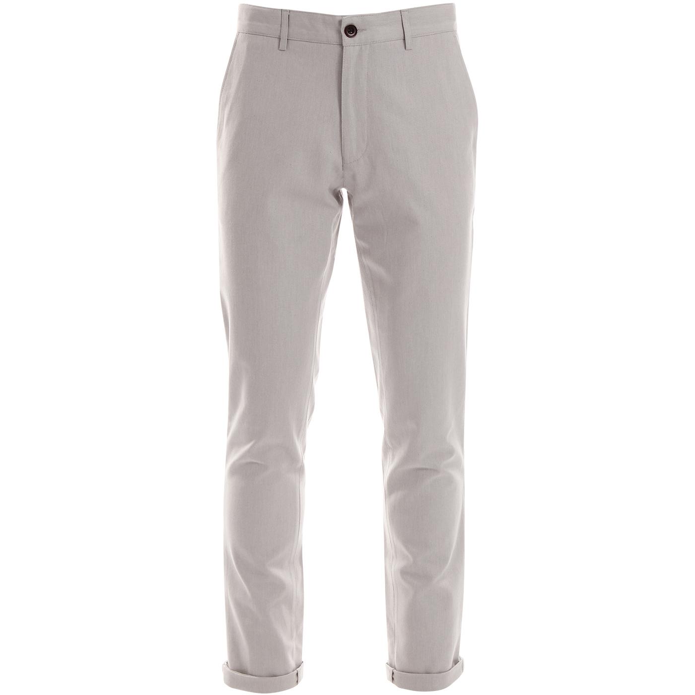 Elm FARAH Retro Mod Slim Hopsack Trouser Grey Mist