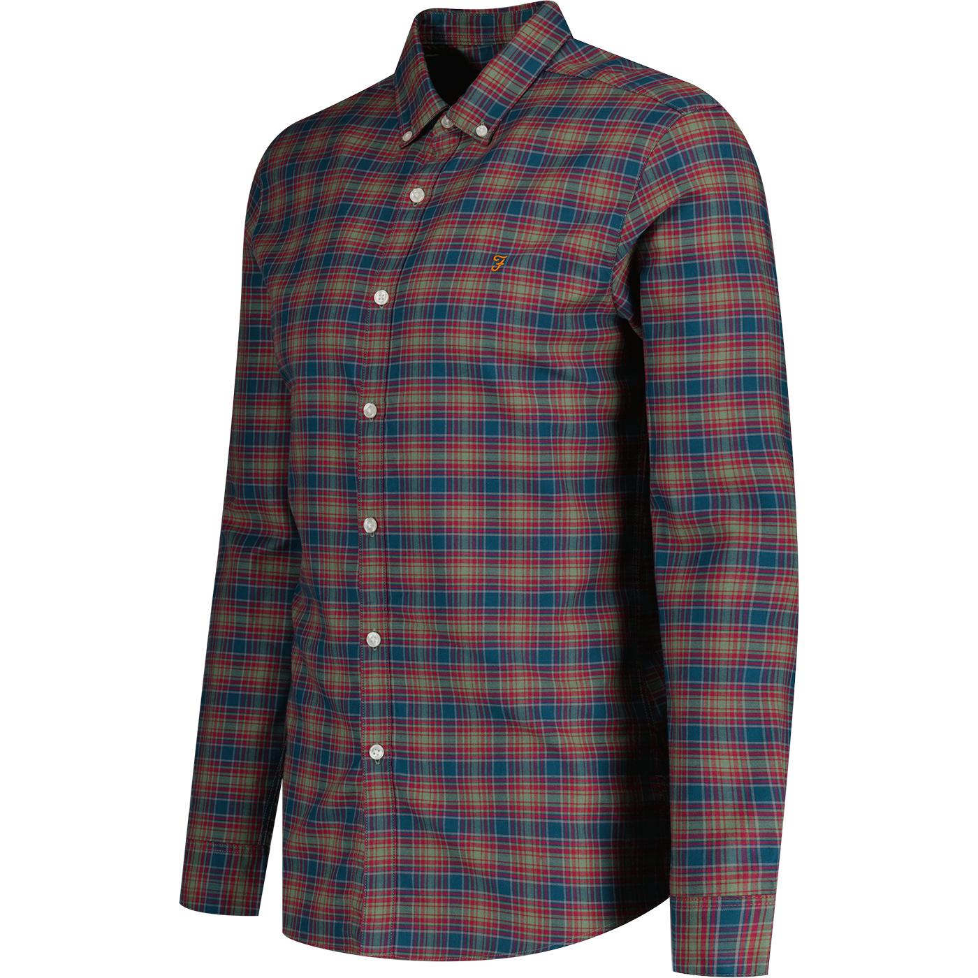 Farah Vintage Fraser Check Button Down L/S Shirt in Sailor Blue