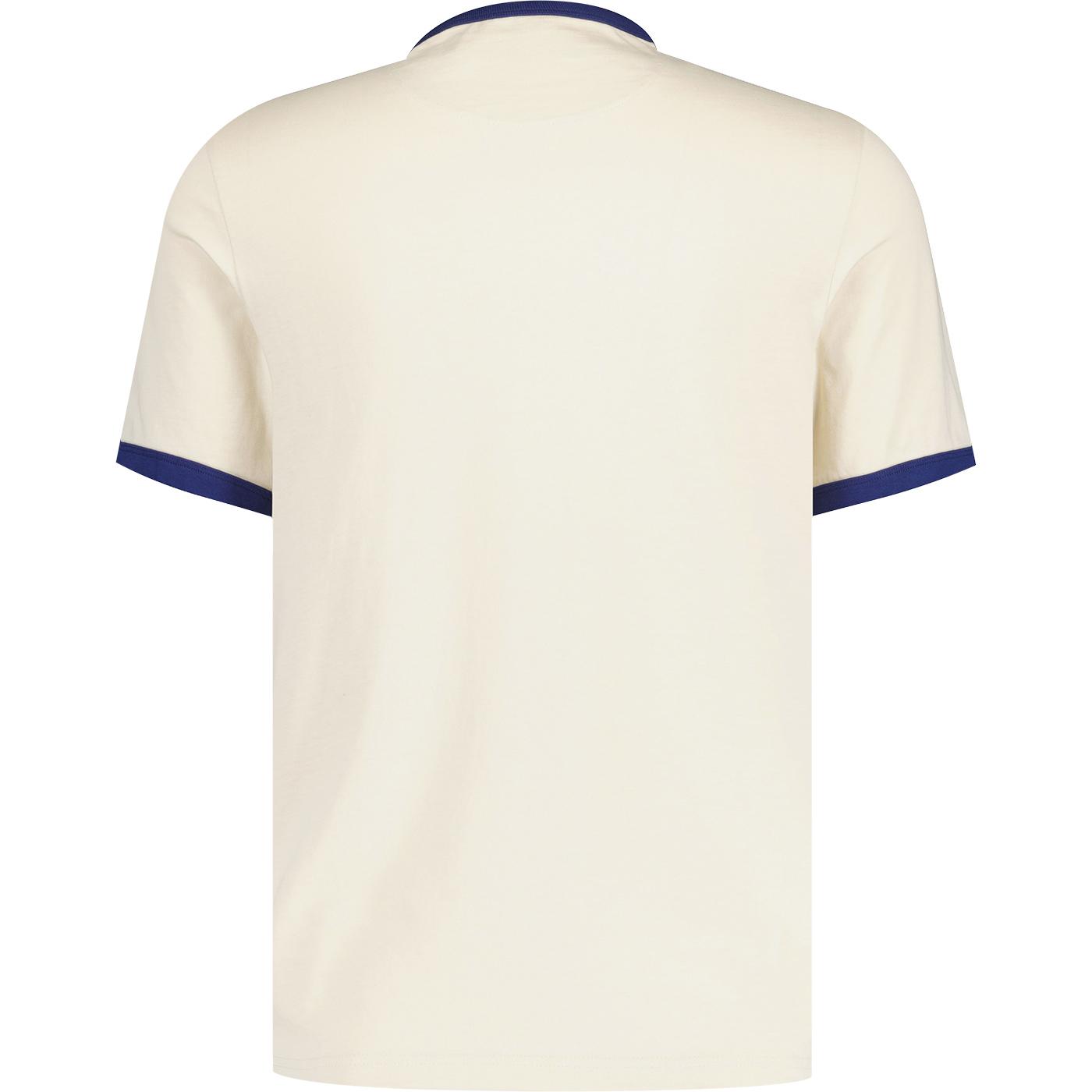 FARAH Groves Retro Mod Classic Jersey Ringer T-shirt in Fog