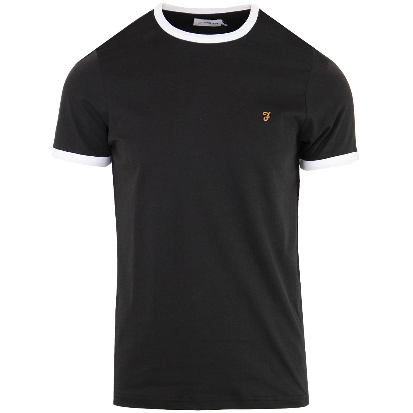 Groves FARAH Retro Mod Ringer T-Shirt (Deep Black)