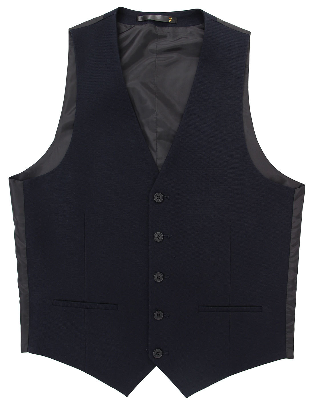 FARAH Hampton Retro 1960s Mod Hopsack 5 Button Slim Waistcoat