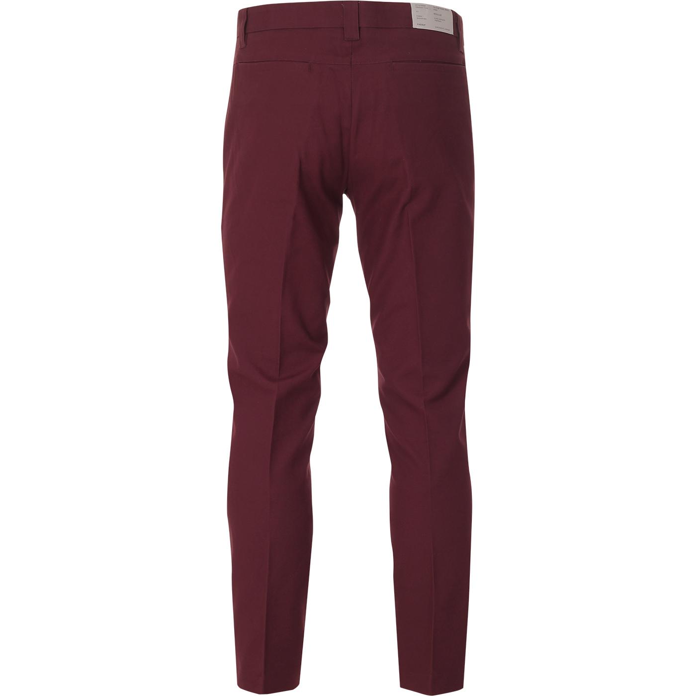 FARAH Elm Archive 60s Mod Hopsack Trousers in Farah Red