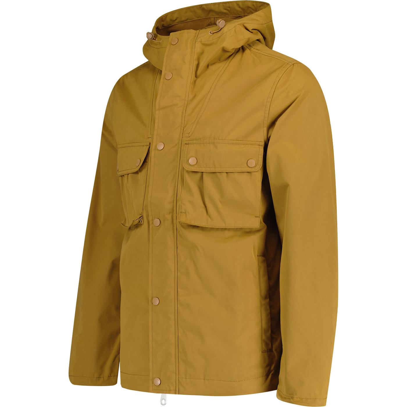 FARAH Jay Retro Mod Short Parka in Rich Tobacco