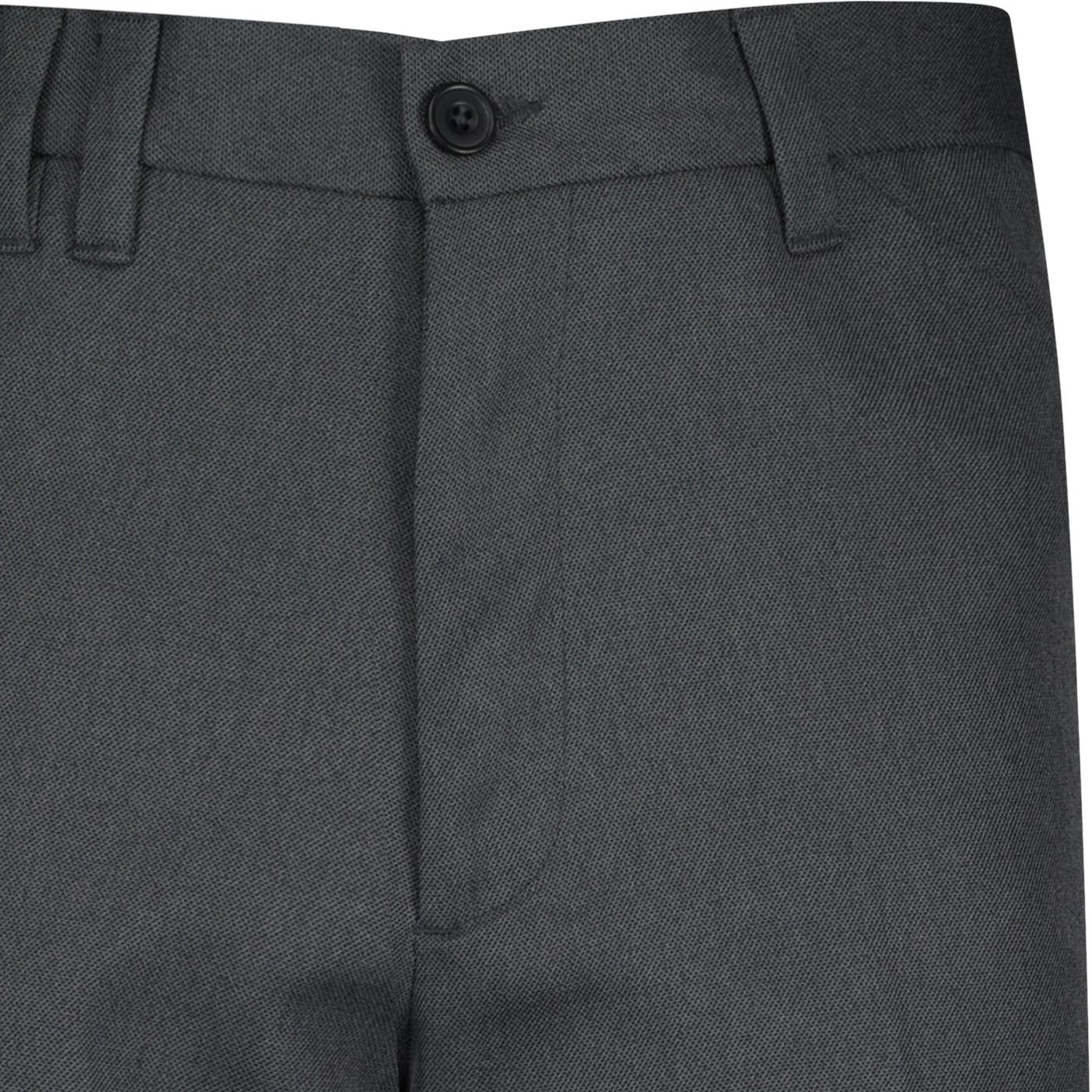 Buy Farah Men Charcoal Solid Flat-Front Trousers for Men Online | The  Collective
