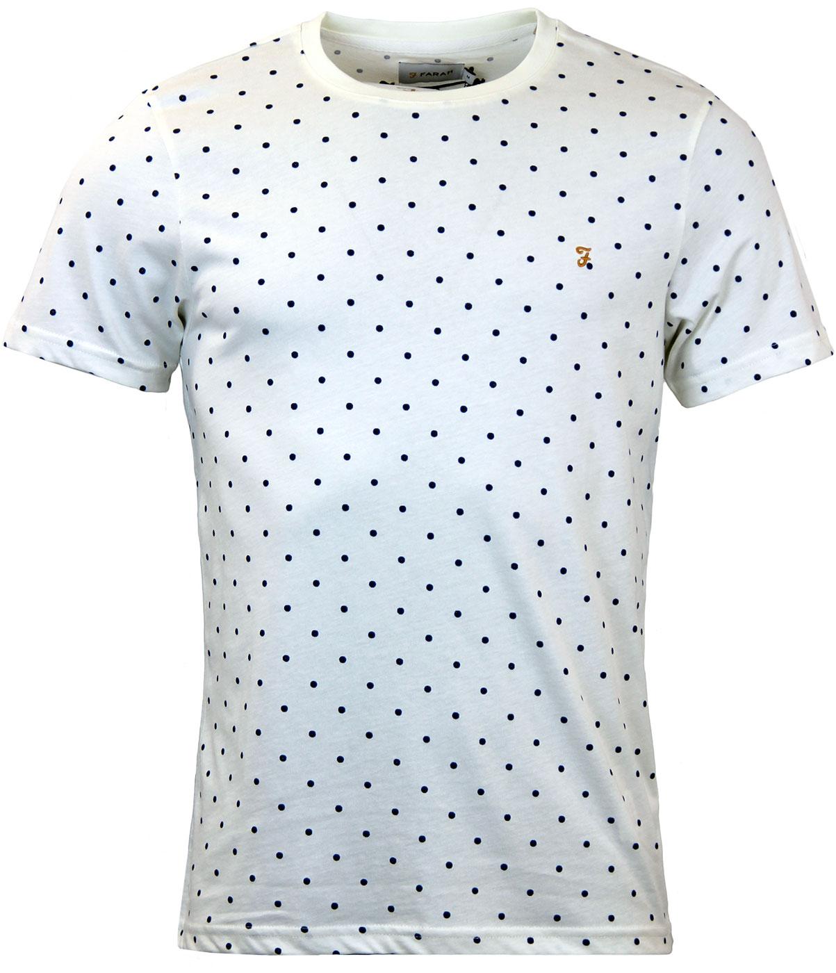 Bilton FARAH Retro Mod 60s Polka Dot Print T-Shirt
