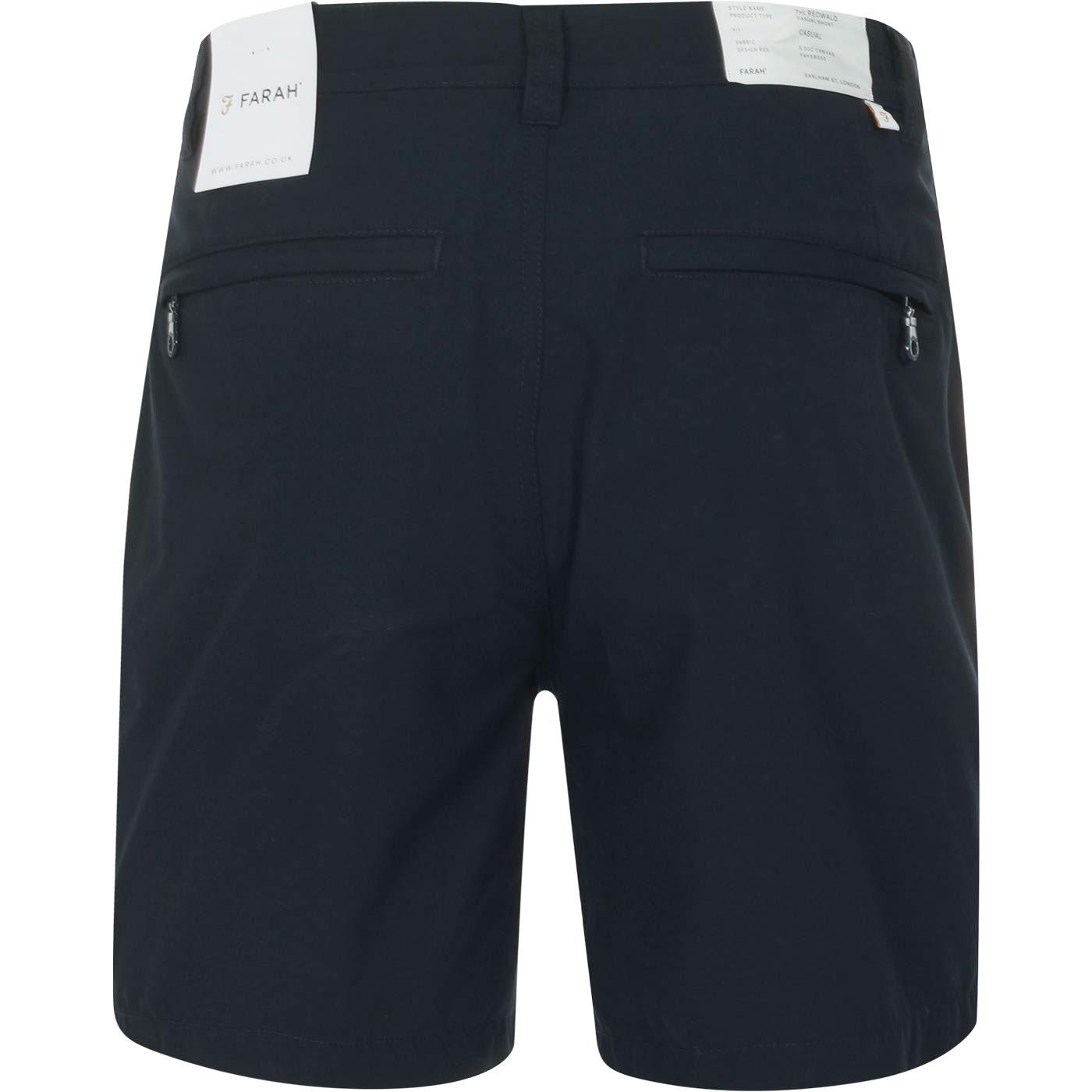 Redwald FARAH Men's Tailored Retro Rugby Shorts in Navy