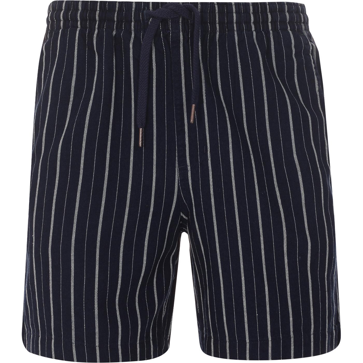 Redwald FARAH Indigo Stripe Retro 4 Pocket Shorts