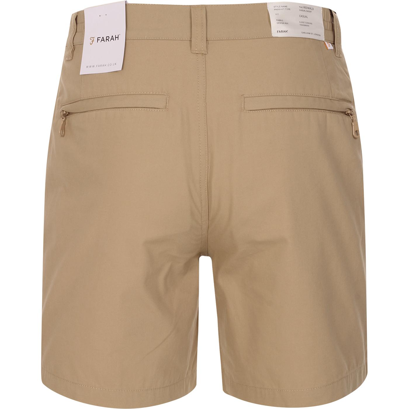 Redwald FARAH Men's Tailored Retro Rugby Shorts in Sand