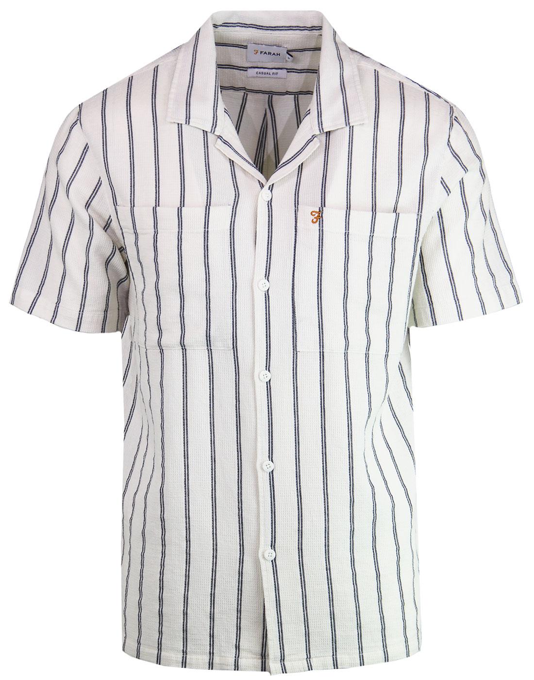 Robbins FARAH Retro Stripe Resort Collar Shirt (E)