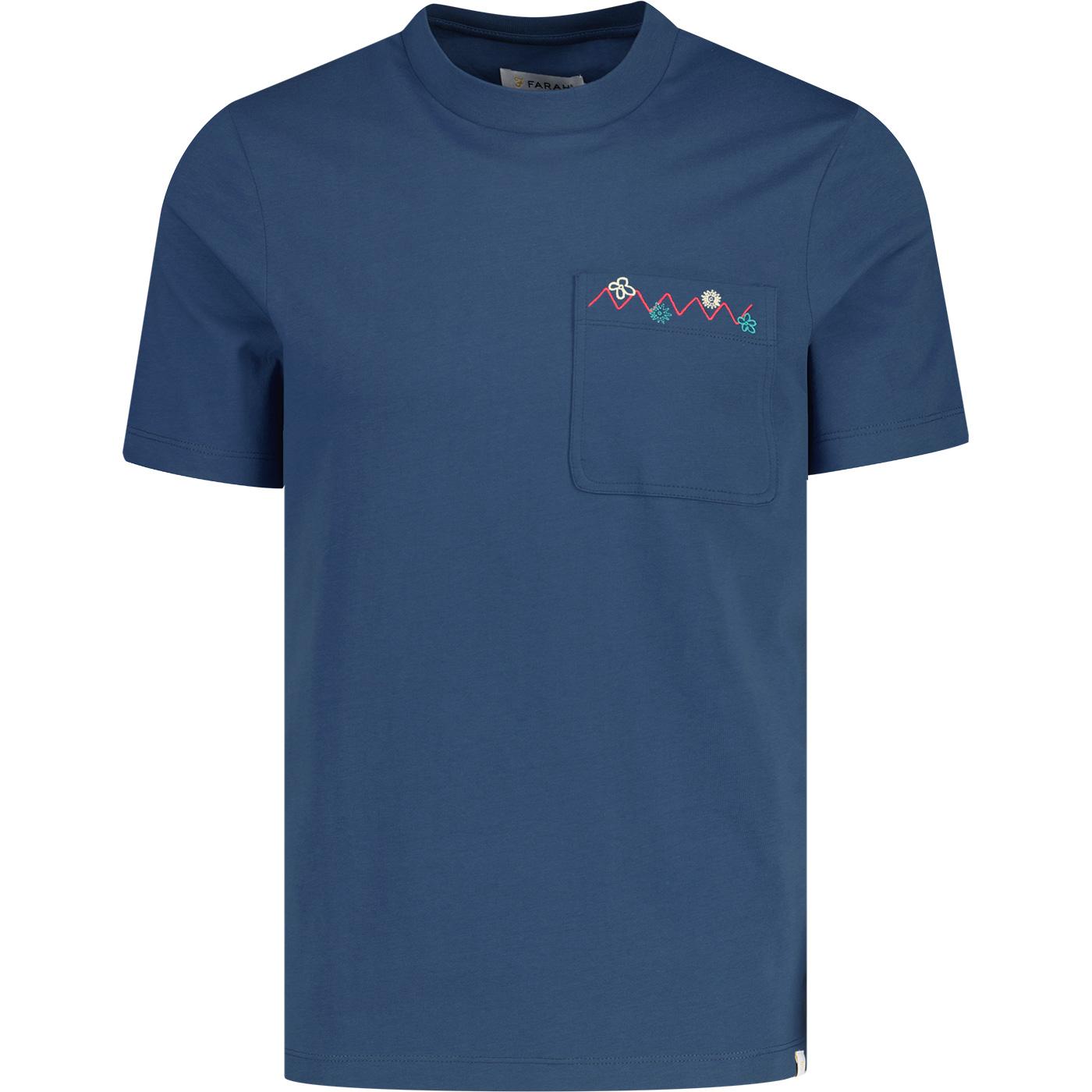 Stacy Farah Retro Embroidered Patch Pocket Tee CM