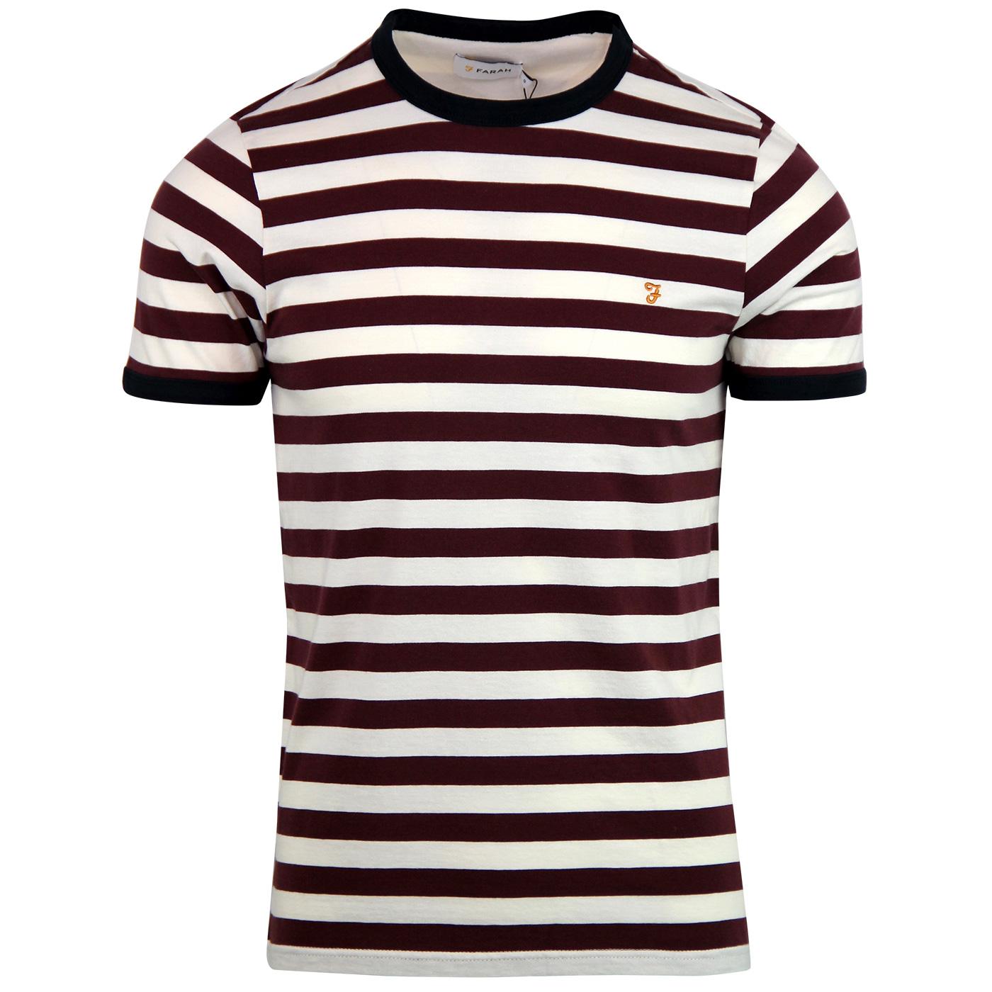 Belgrove FARAH Retro Men's 60s Mod Striped T-Shirt