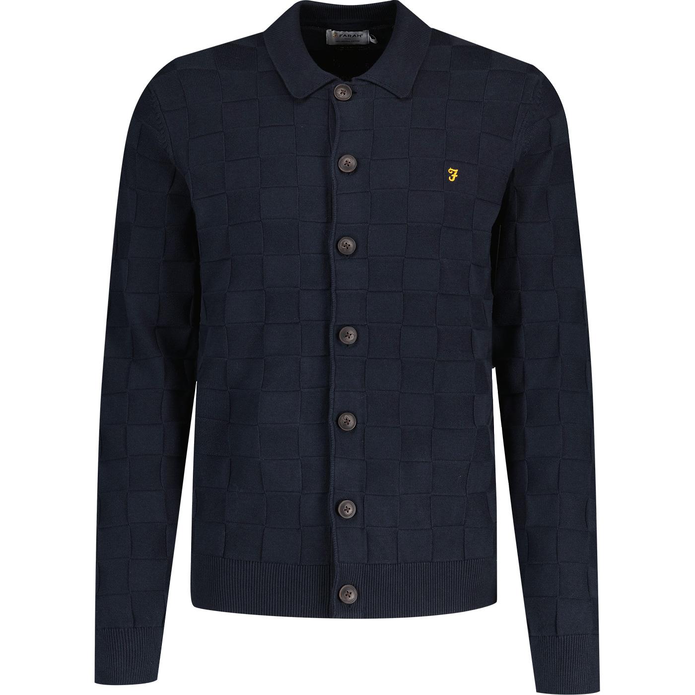 Trinity Farah Tonal Chequerboard Polo Cardigan TN