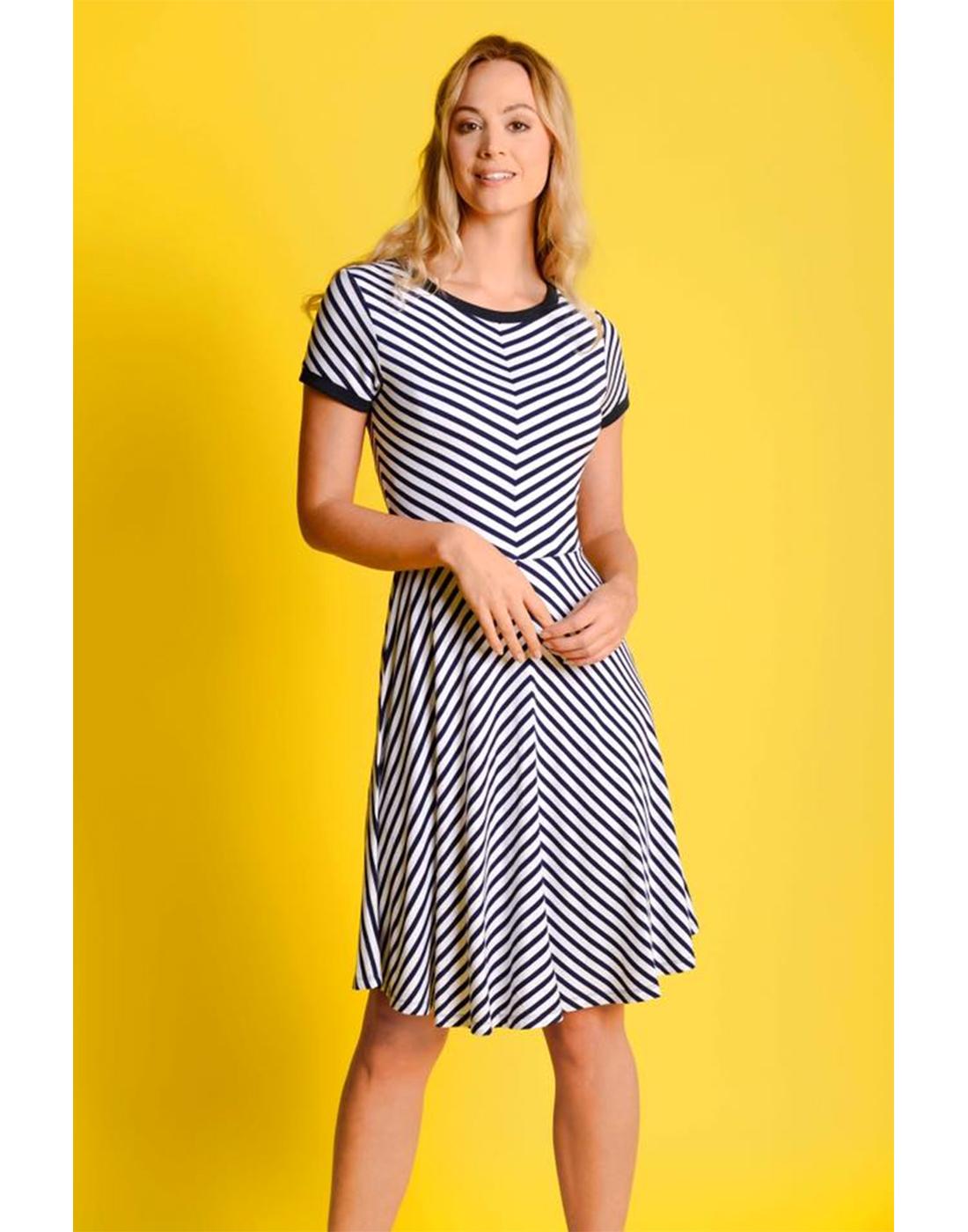 Daria FEVER Retro 60s Striped Flared Summer Dress