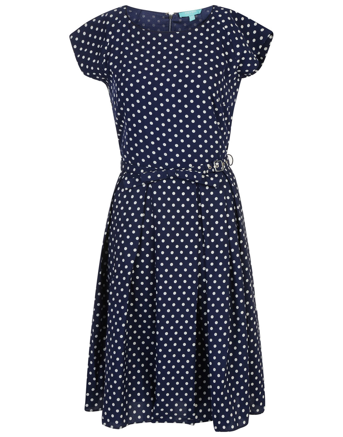 FEVER Mary Retro 1950s Short Sleeve Vintage Polka Dot Prom Dress