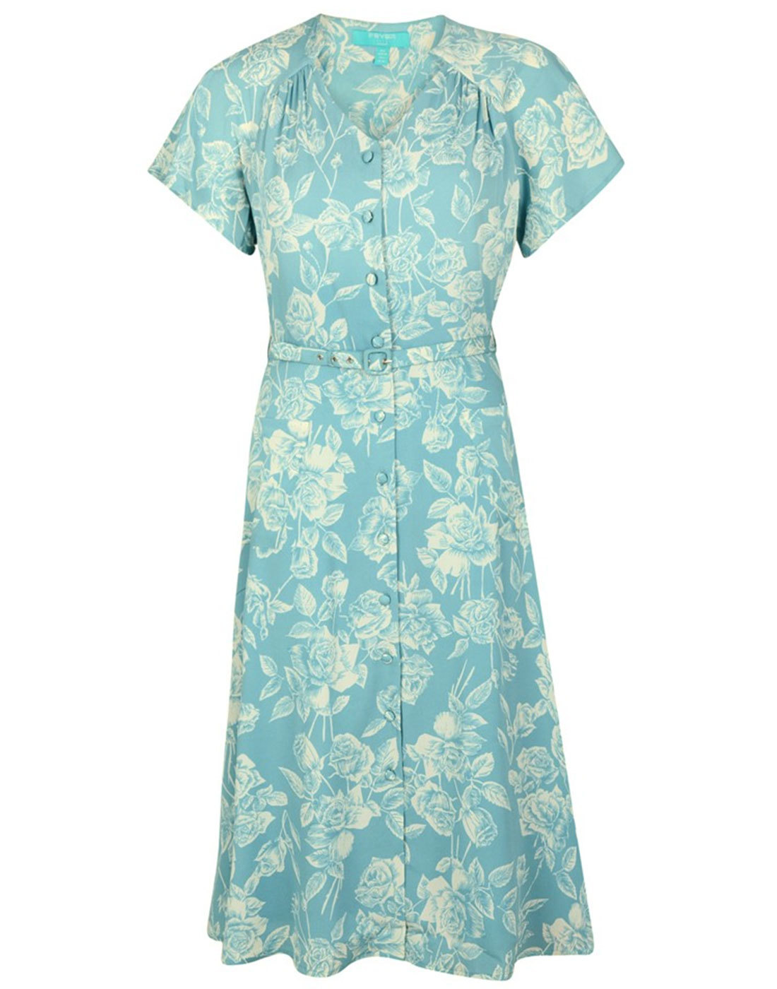 Darla FEVER Retro 50s Antique Floral V-Neck Dress