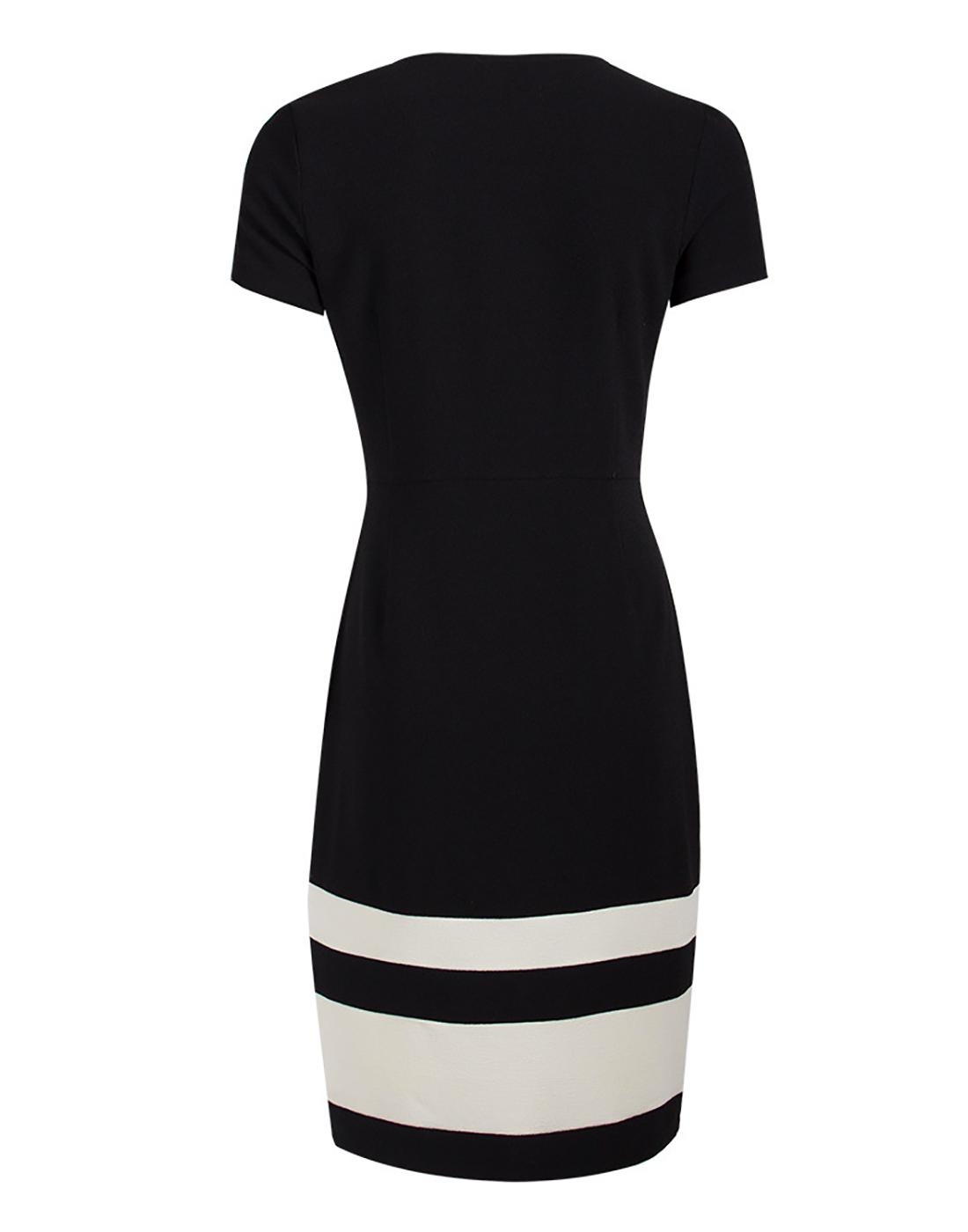 FEVER Winona Retro 60s Mod Pencil Dress in Black/Cream