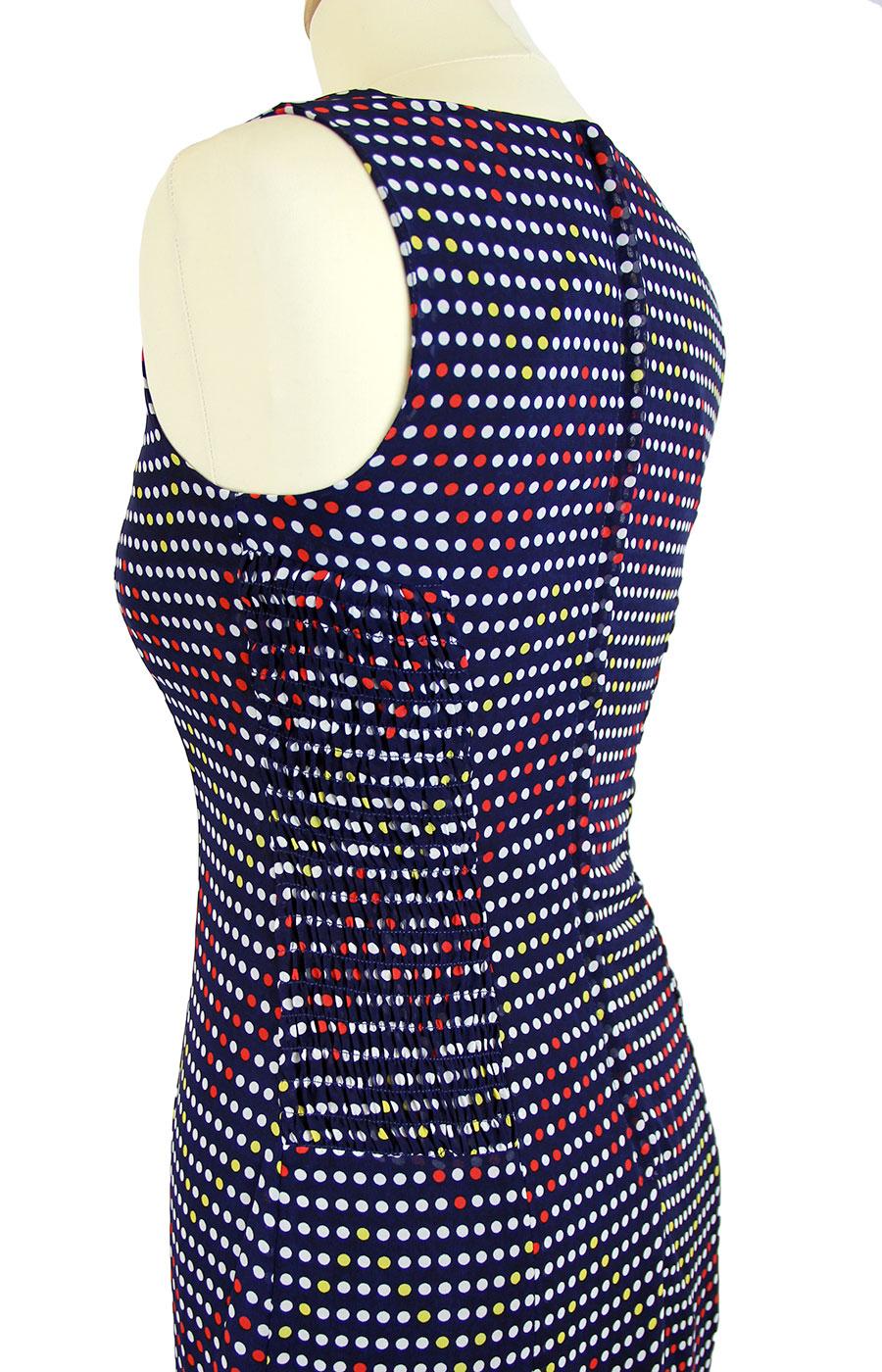 Fever London Hirst Retro 60s Mod Shift Dress in Navy Polka Dot