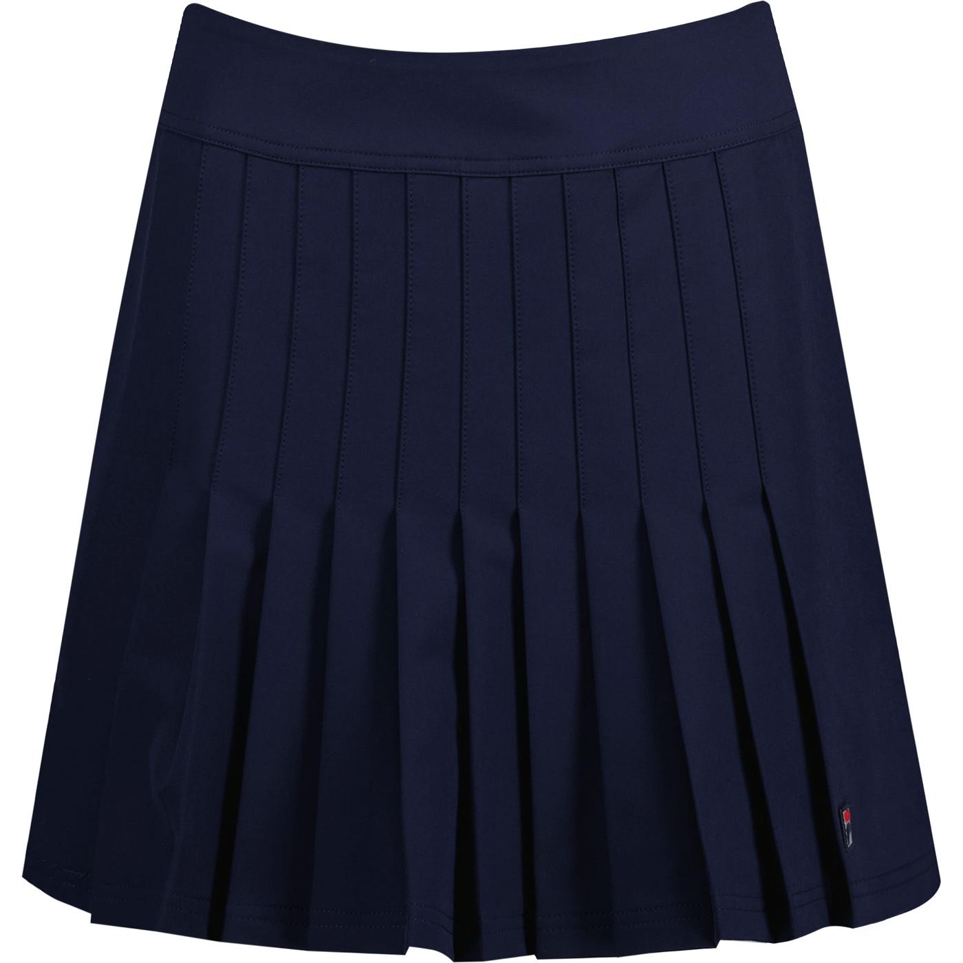 Amy Fila Vintage Pleated Retro Sports Skirt Navy