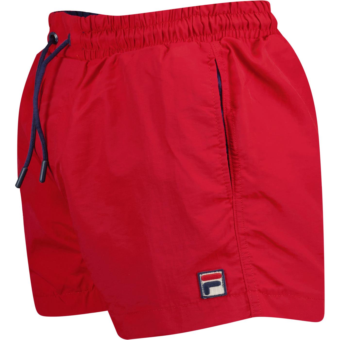 Artoni FILA VINTAGE Men's Retro Swim Shorts in Chinese Red