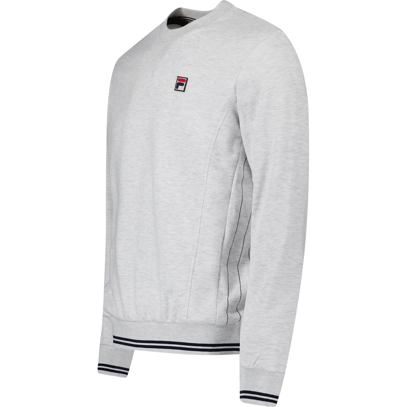 FILA VINTAGE Astori Retro Pinstripe Panel Sweatshirt Light Grey