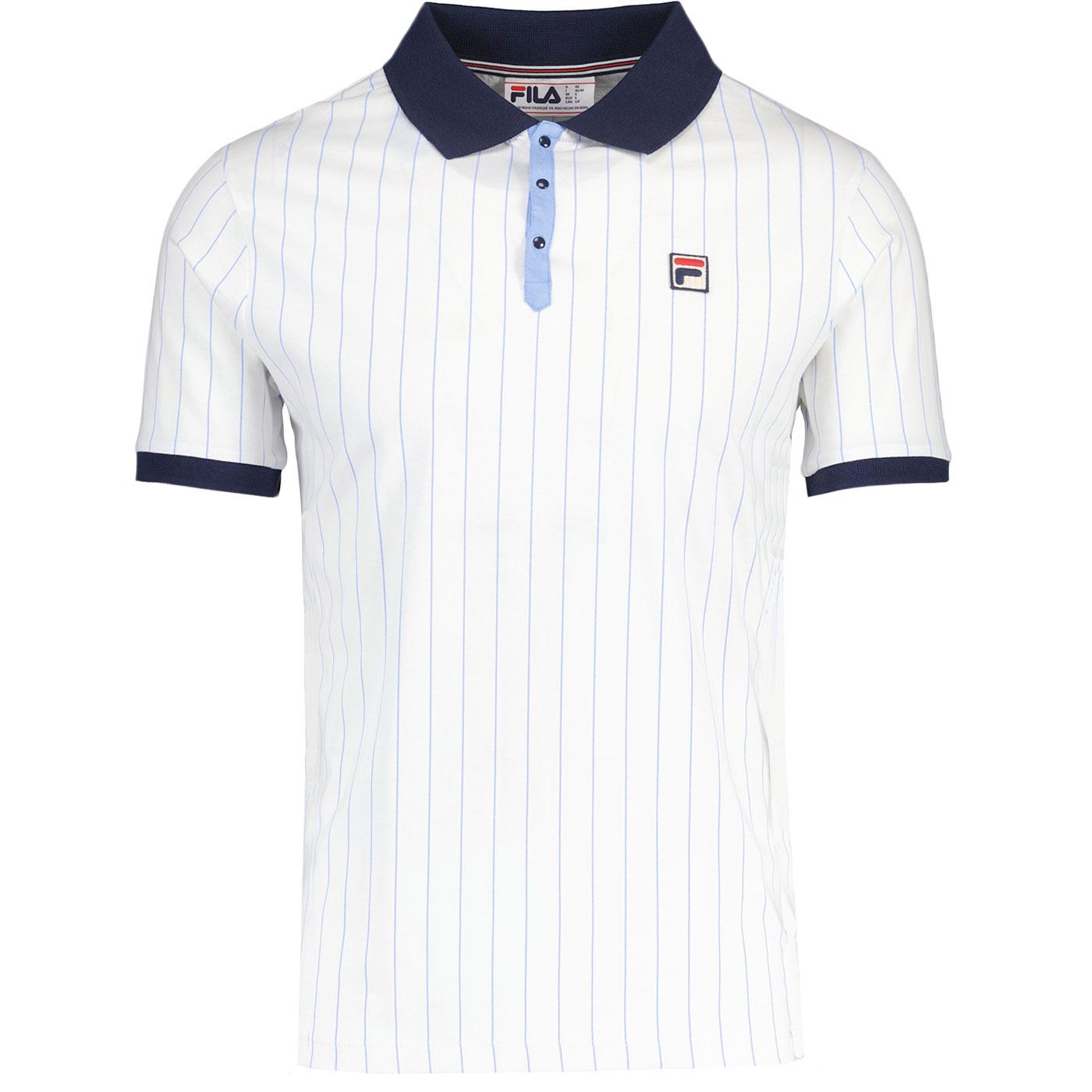 BB1 Fila Vintage Retro Striped Polo Shirt (W/N/VB)