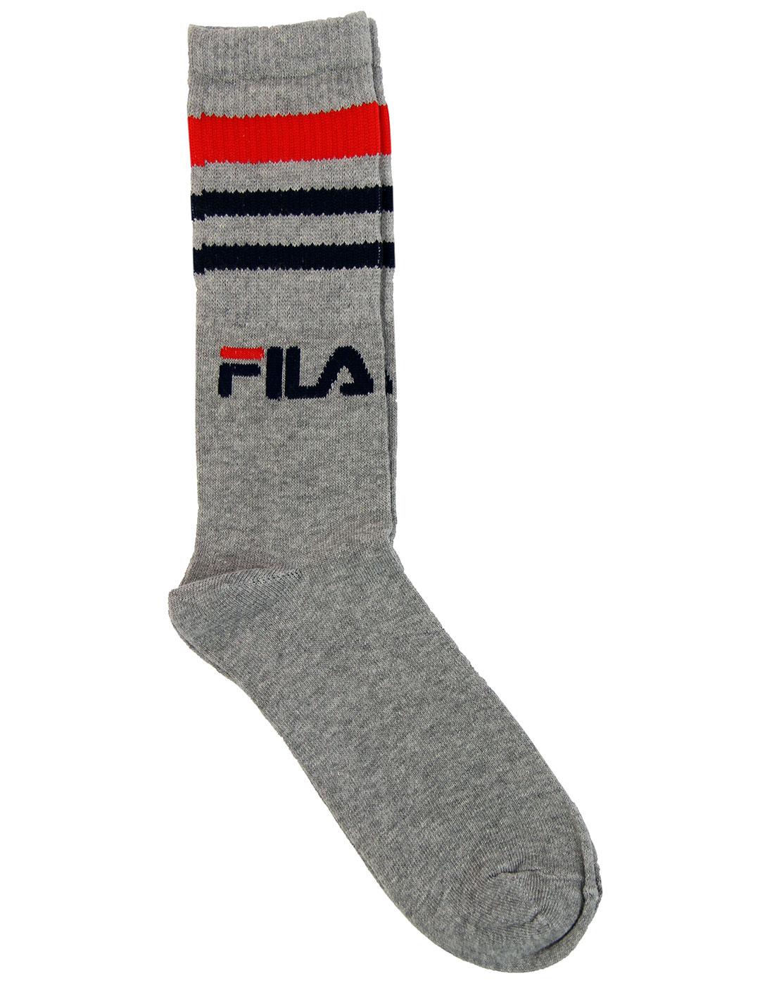 FILA VINTAGE Calza 3 Pack Striped Sports Socks in grey