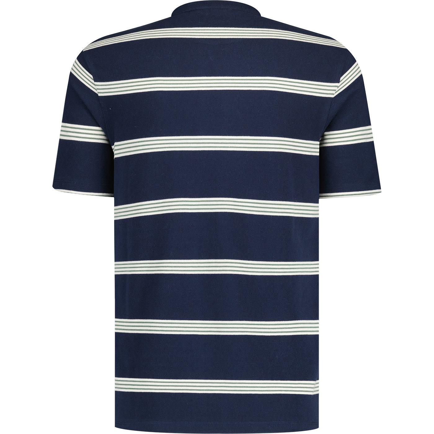 Fila Vintage Chapman Yarn Dyed Stripe Pique Tee in Navy White