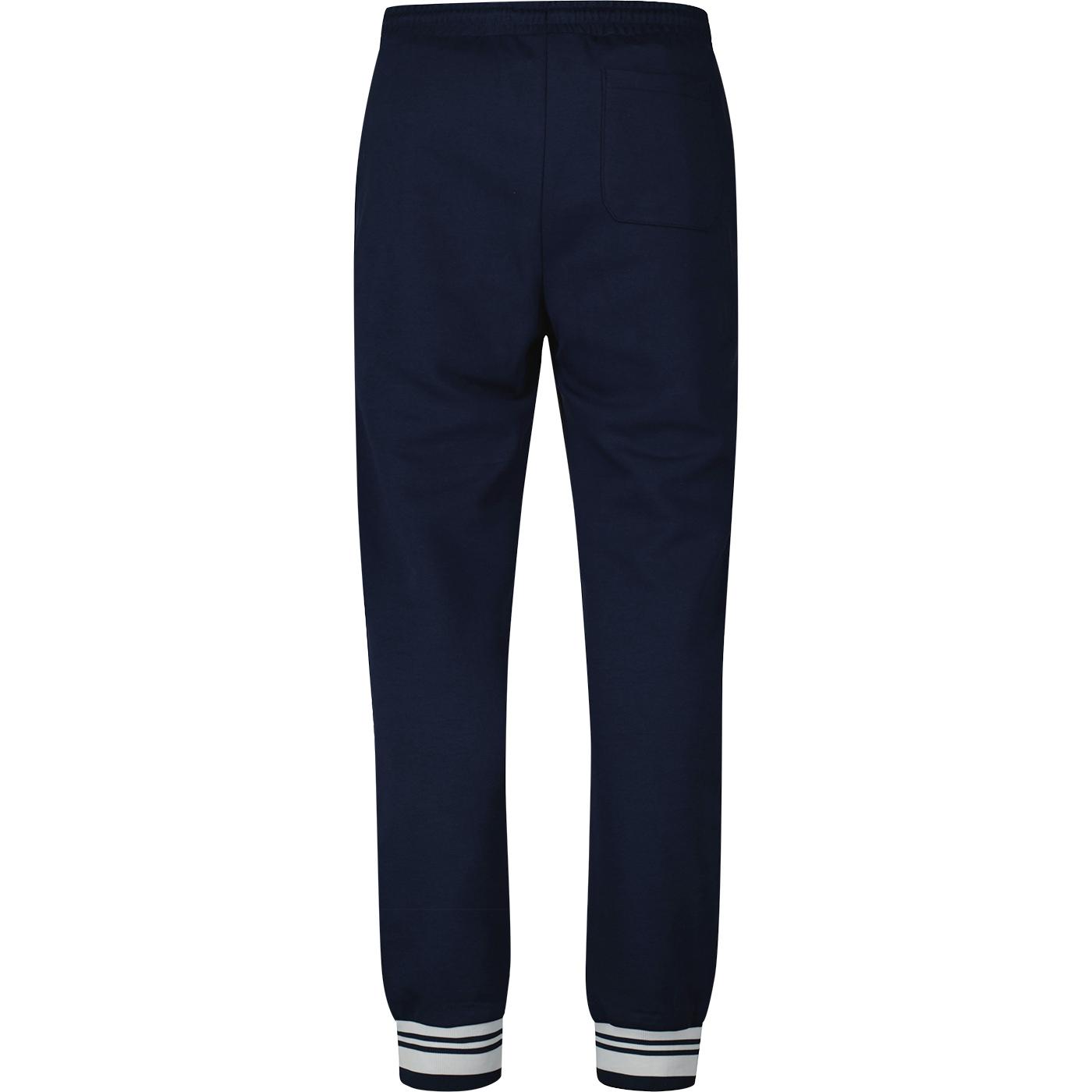 FILA VINTAGE Deuce Tipped Cuff Jogging Bottoms in Navy/White