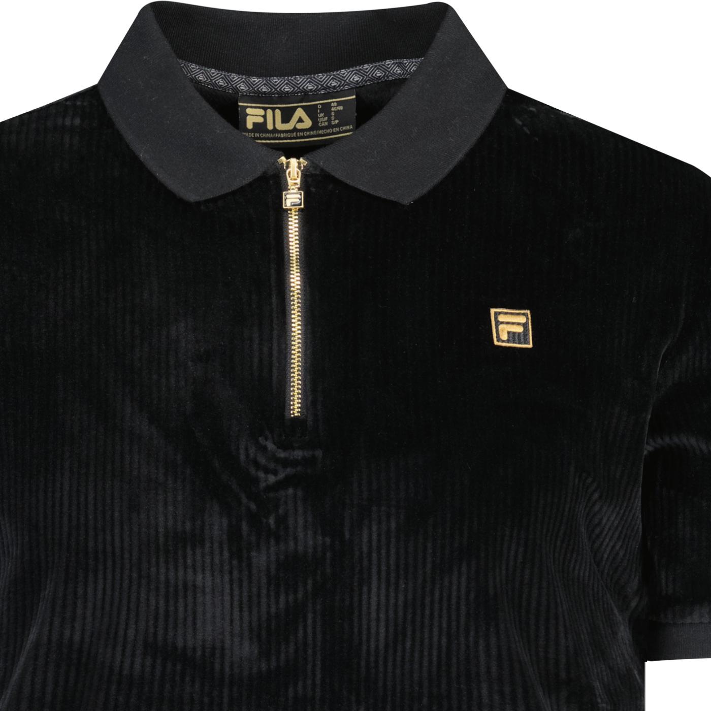 FILA black on sale &gold velvet vintage jumpsuit