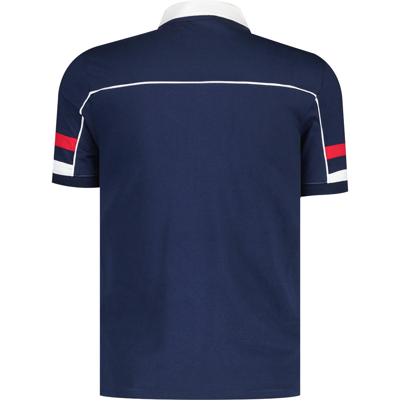 Fila Vintage Grandslam 80s Piping Polo Shirt in Navy/White/Red