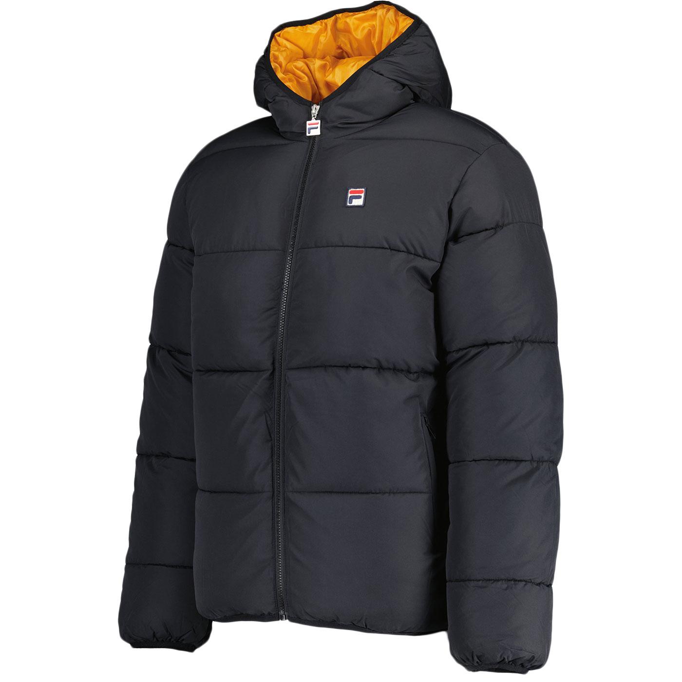 Harry Fila Vintage Heavily Padded retro Puffer Jacket Black Yam